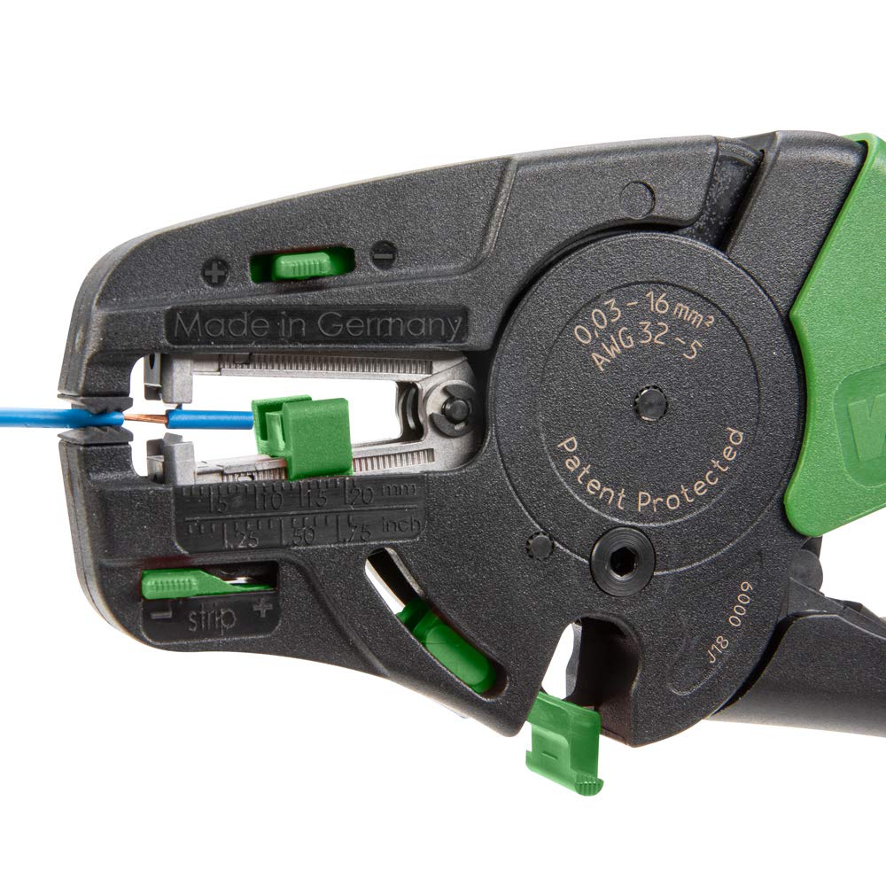 206-1125 | WAGO Quickstrip Vario Wire Stripper| Integrated Wire Cutter | 32-6 AWG | [Pack of 1],Green/Black - Image 4