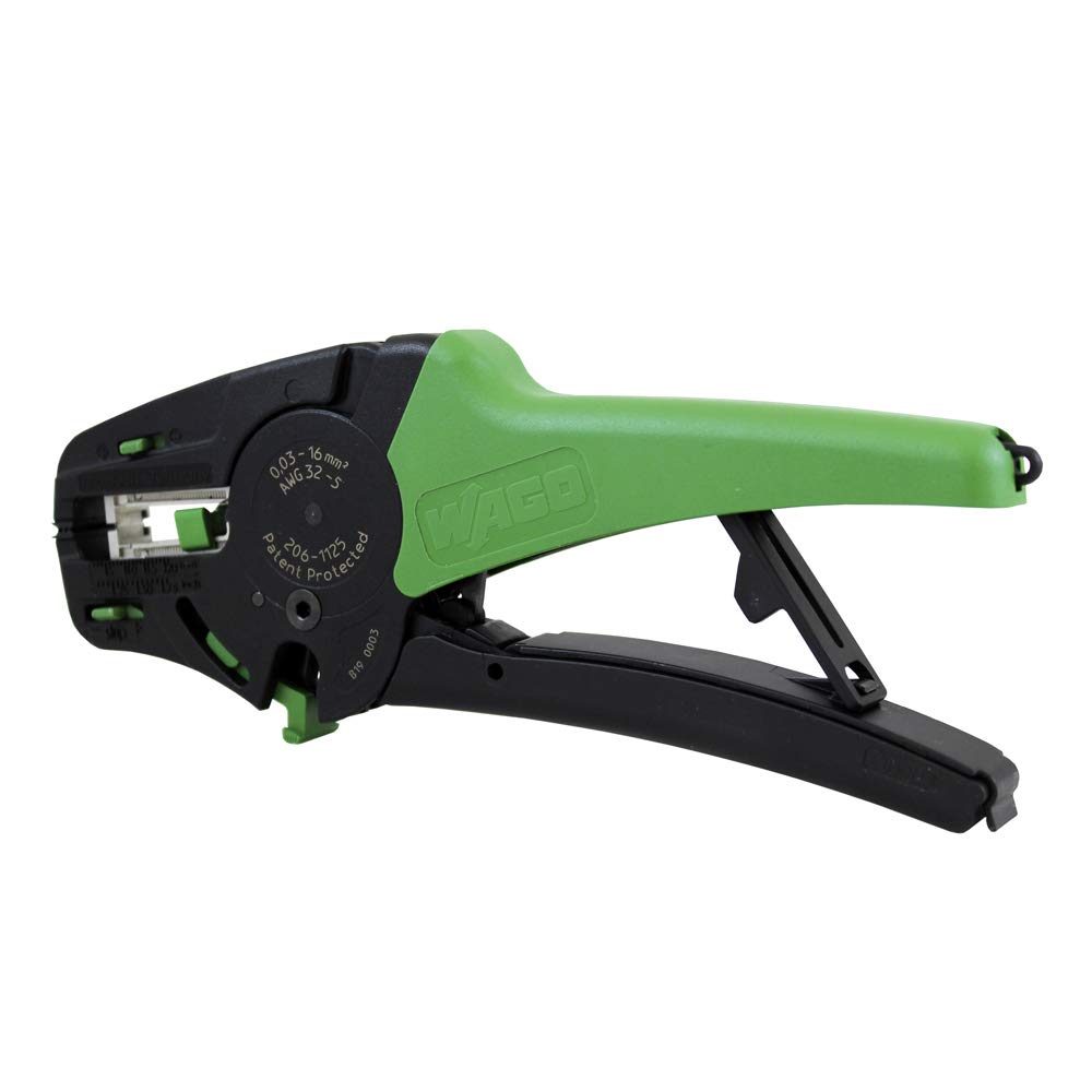 206-1125 | WAGO Quickstrip Vario Wire Stripper| Integrated Wire Cutter | 32-6 AWG | [Pack of 1],Green/Black - Image 7