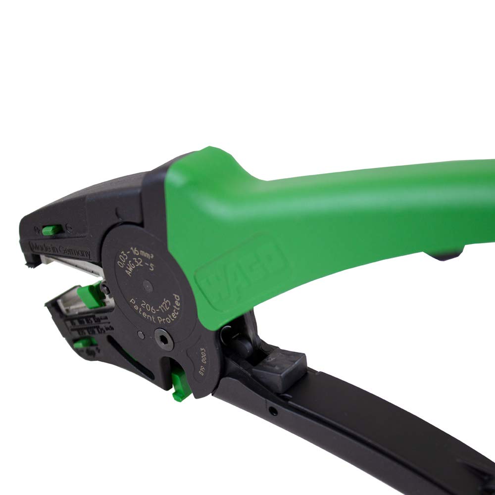 206-1125 | WAGO Quickstrip Vario Wire Stripper| Integrated Wire Cutter | 32-6 AWG | [Pack of 1],Green/Black - Image 9