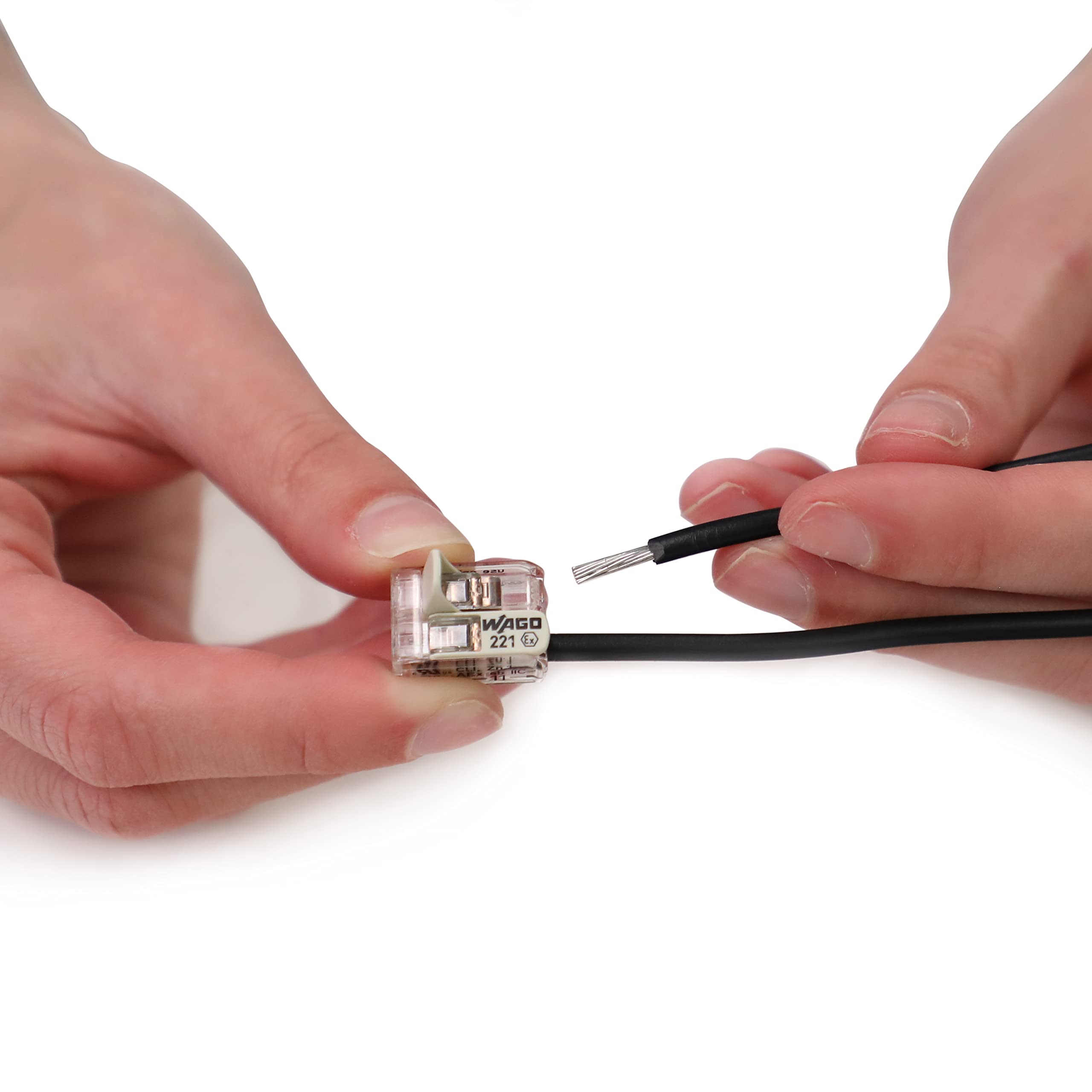 221-482 | WAGO 221 Series Lever-Nuts® for Hazardous Locations | 2-Conductor Splicing Connector | 24 – 12 AWG | Transparent housing, White Operating levers | [Box of 100 Pieces] - Image 4