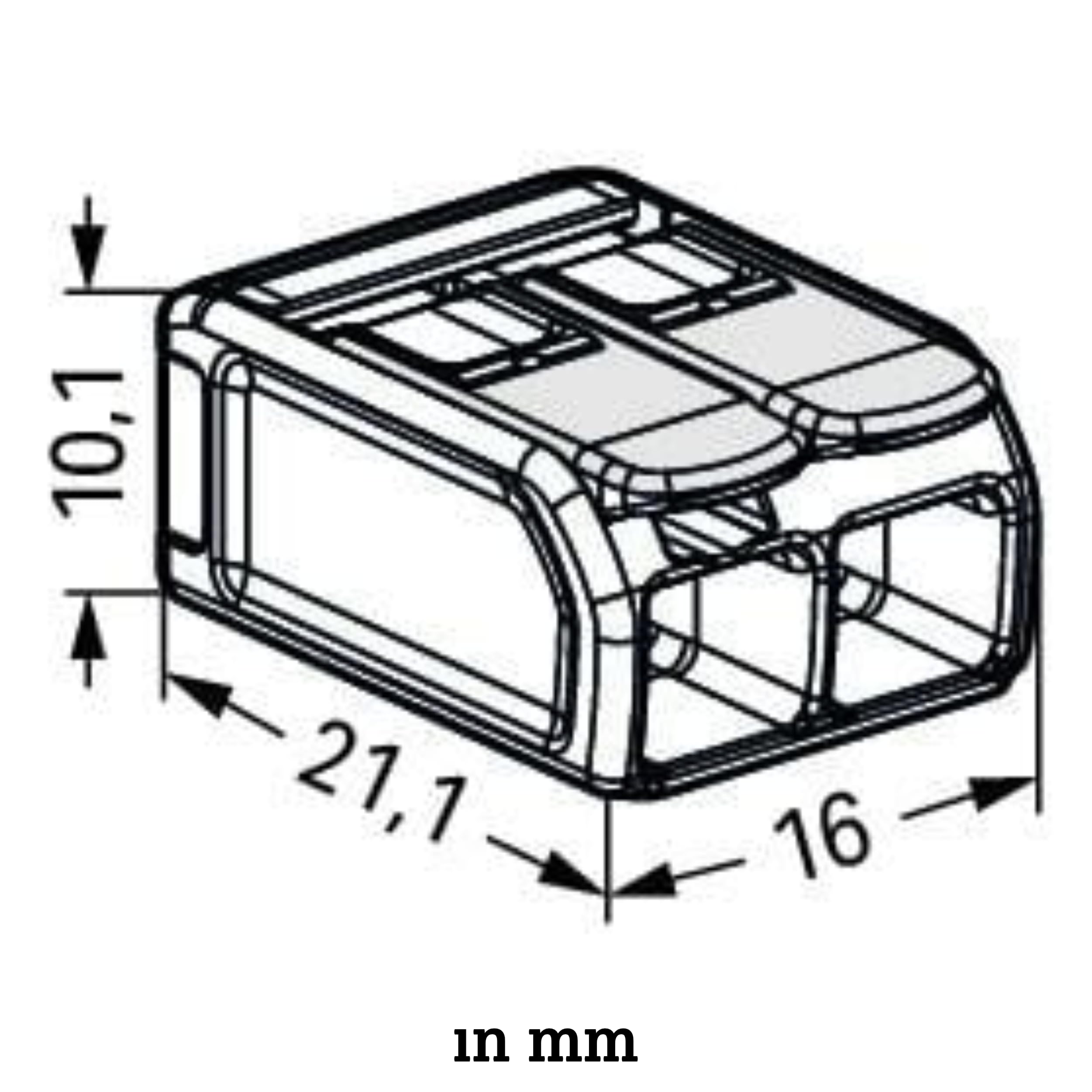 221-682 | WAGO 221 Series Lever-Nuts® for Hazardous Locations | 2-Conductor Splicing Connector | 20 – 10 AWG | Transparent housing, White Operating levers | [Box of 50 Pieces] - Image 3