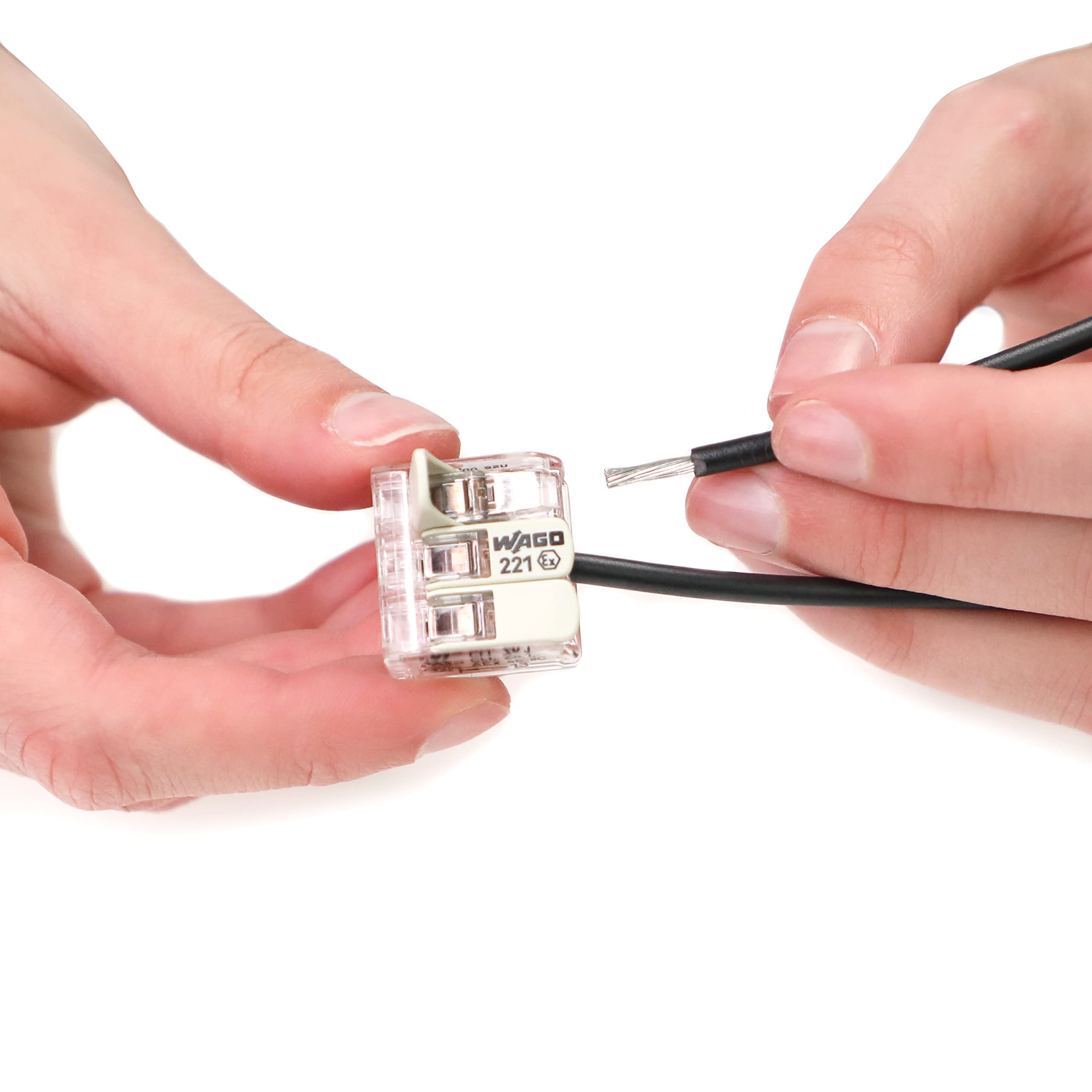 221-683 | WAGO 221 Series Lever-Nuts® for Hazardous Locations | 3-Conductor Splicing Connector | 20 – 10 AWG | Transparent housing, White Operating levers | [Box of 30 Pieces] - Image 4