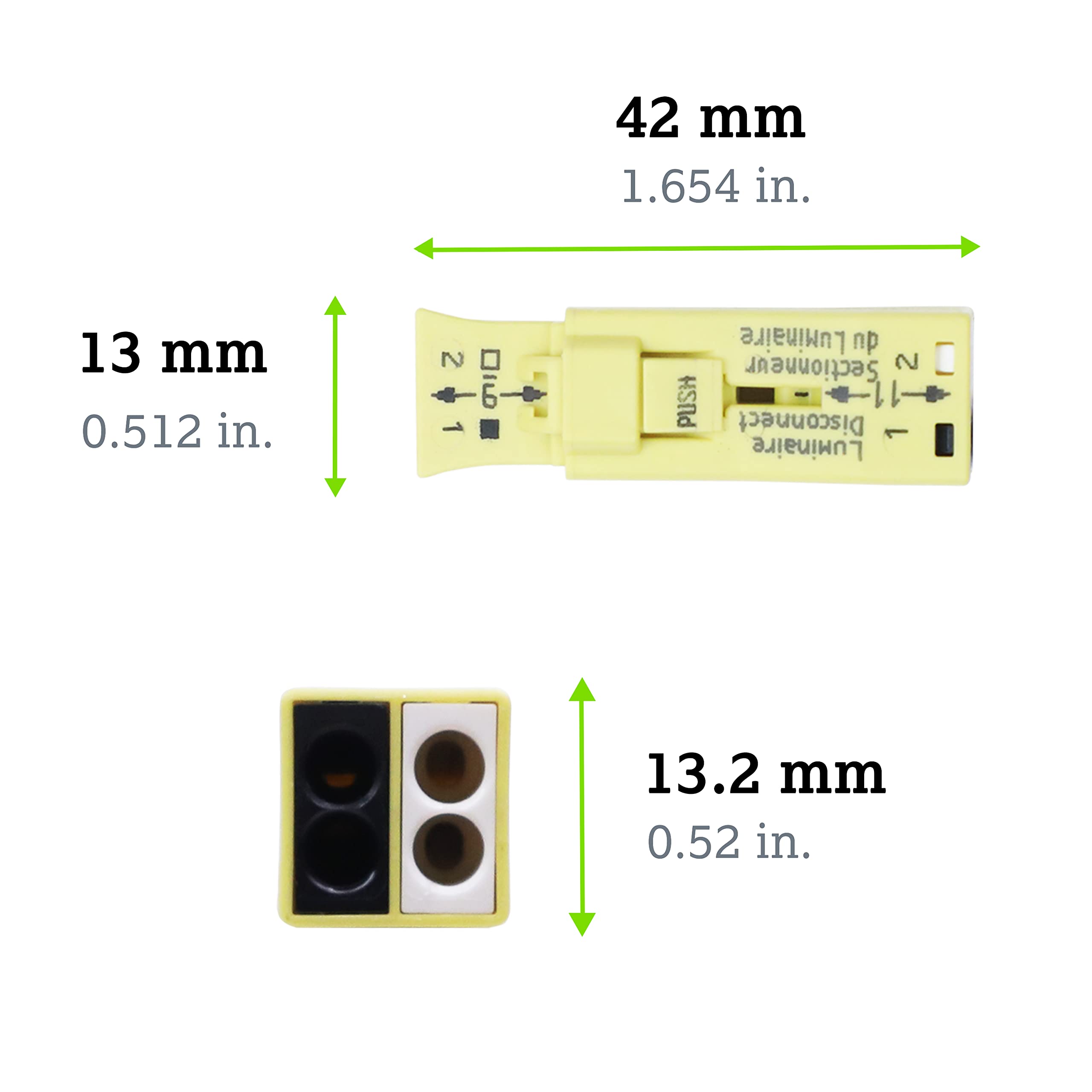 873-902 | WAGO Luminaire Disconnect Connector | 2-Pole Connector | Yellow | [Bag of 5,000 Pieces] - Image 4