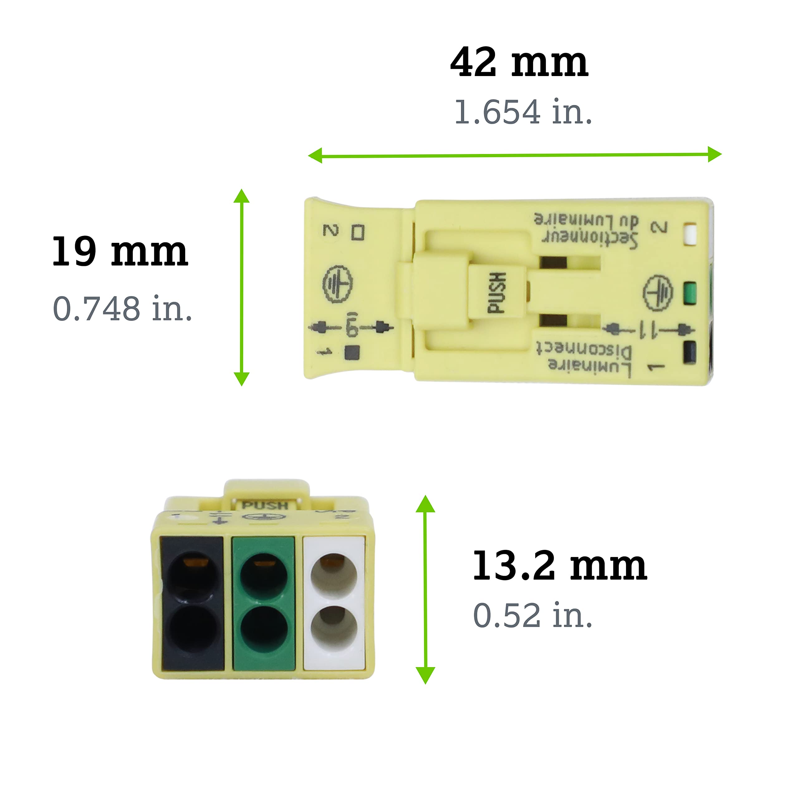 873-953 | WAGO Luminaire Disconnect Connector | 3-Pole Connector | with “Make First/Break Last” Ground Circuit | Yellow | [Bag of 500 Pieces] - Image 4