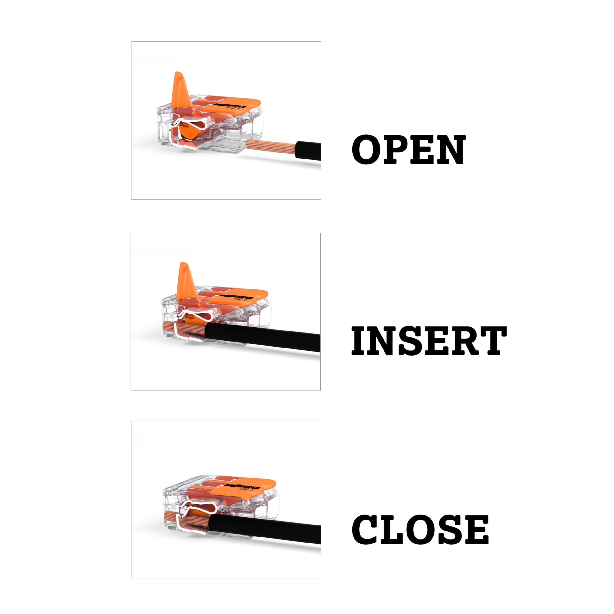 WAGO 221-412 Lever-Nuts - 2-Conductor Compact Splicing Connectors (Pack of 10) - Image 7