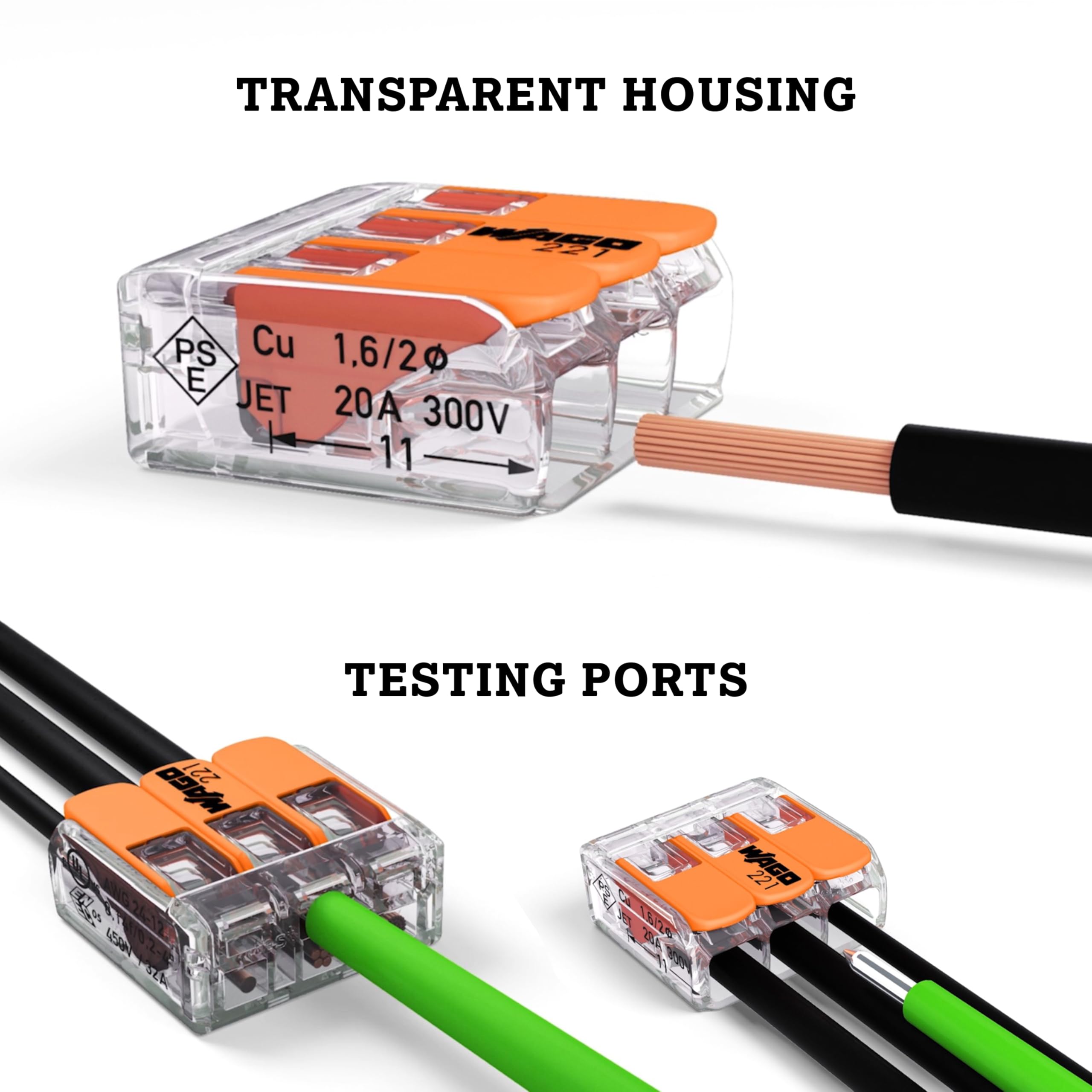 WAGO 221-412 Lever-Nuts - 2-Conductor Compact Splicing Connectors (Pack of 10) - Image 6
