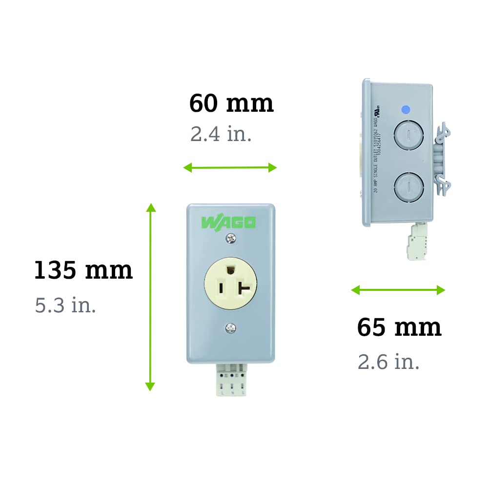 WAGO CPO Series | Single Amp Outlet | Pluggable MCS Connector | 125 VAC | 20 A | [Single Unit] - Image 3